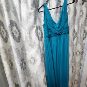 Long Blue Bridesmaids Dress Size 10 David's bridal